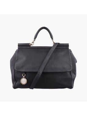 Dolce & Gabbana Sicily Black Leather Shoulder